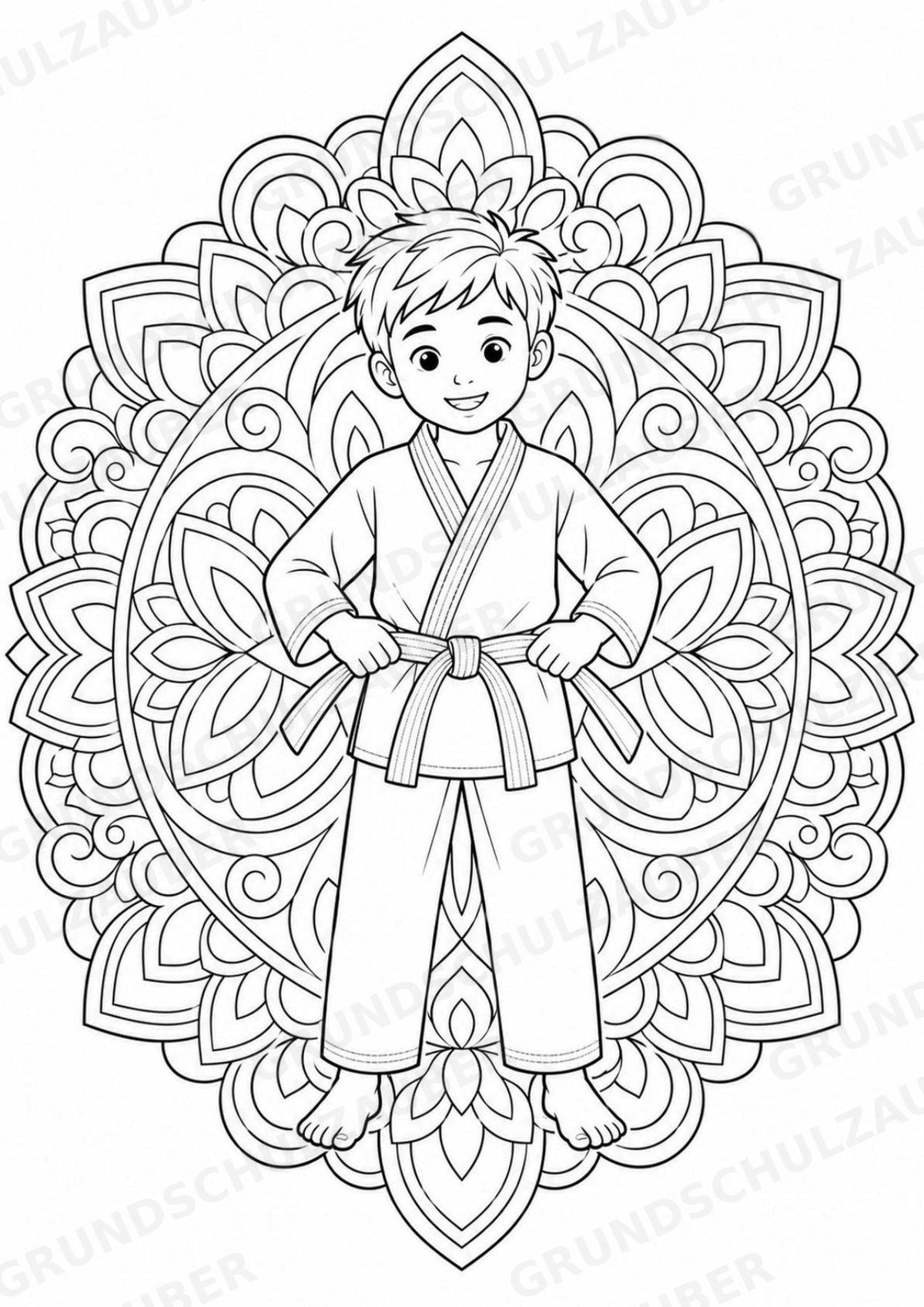 Taekwondo Mandalas Ausmalbilder – Sport – 15 Malvorlagen – Materialseite 16