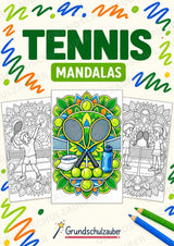 Tennis Mandalas Ausmalbilder – Sport – 15 Malvorlagen – Cover