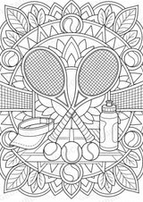 Tennis Mandalas Ausmalbilder – Sport – 15 Malvorlagen – Materialseite 3