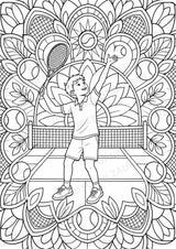 Tennis Mandalas Ausmalbilder – Sport – 15 Malvorlagen – Materialseite 4
