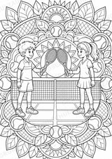 Tennis Mandalas Ausmalbilder – Sport – 15 Malvorlagen – Materialseite 5
