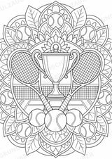 Tennis Mandalas Ausmalbilder – Sport – 15 Malvorlagen – Materialseite 10