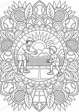 Tennis Mandalas Ausmalbilder – Sport – 15 Malvorlagen – Materialseite 13