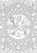 Tennis Mandalas Ausmalbilder – Sport – 15 Malvorlagen – Materialseite 16