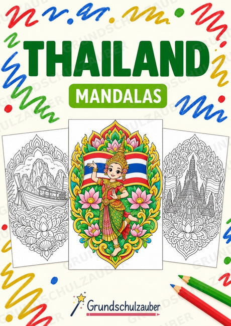 Thailand Mandalas Ausmalbilder – Länder und Kulturen – 15 Malvorlagen – Cover