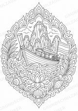 Thailand Mandalas Ausmalbilder – Länder und Kulturen – 15 Malvorlagen – Materialseite 4
