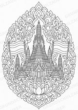 Thailand Mandalas Ausmalbilder – Länder und Kulturen – 15 Malvorlagen – Materialseite 5