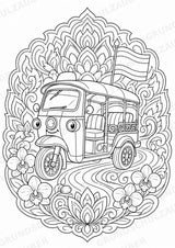 Thailand Mandalas Ausmalbilder – Länder und Kulturen – 15 Malvorlagen – Materialseite 6