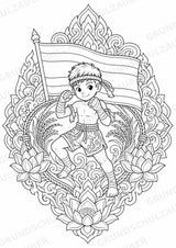 Thailand Mandalas Ausmalbilder – Länder und Kulturen – 15 Malvorlagen – Materialseite 8