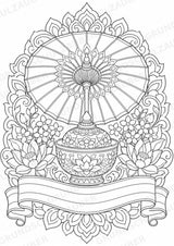 Thailand Mandalas Ausmalbilder – Länder und Kulturen – 15 Malvorlagen – Materialseite 12