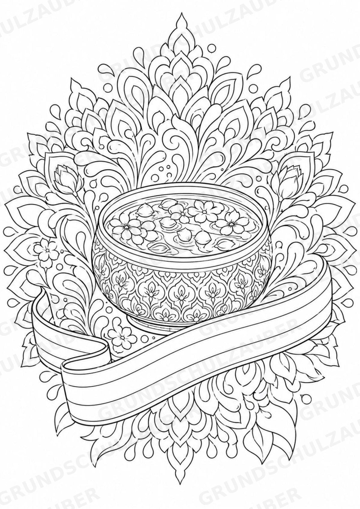Thailand Mandalas Ausmalbilder – Länder und Kulturen – 15 Malvorlagen – Materialseite 15