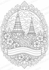 Thailand Mandalas Ausmalbilder – Länder und Kulturen – 15 Malvorlagen – Materialseite 16