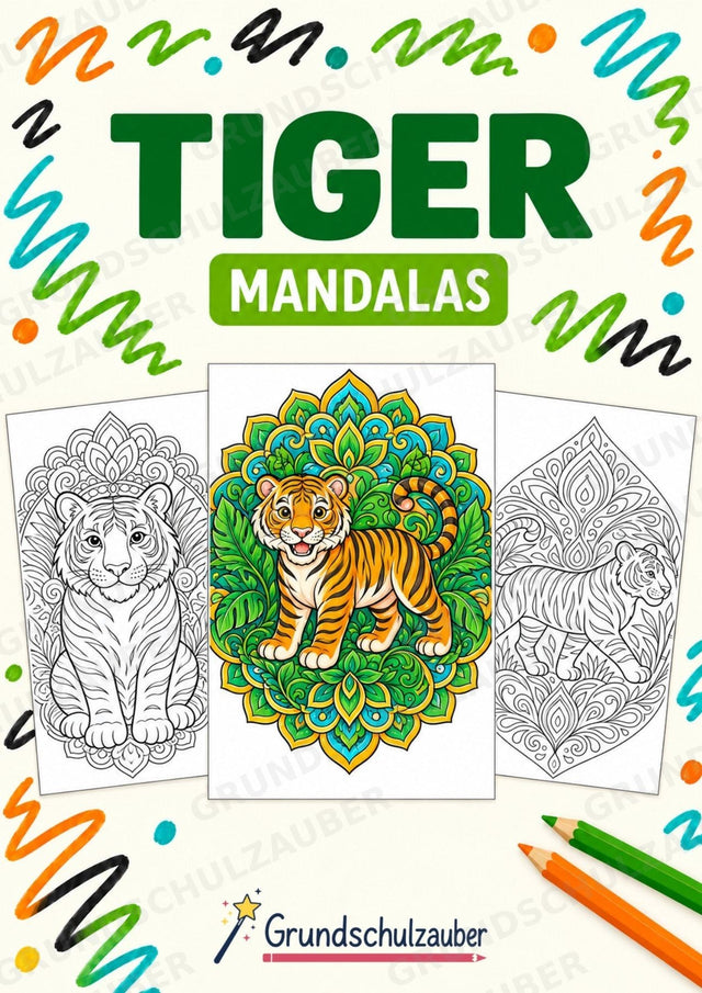 Tiger Mandalas Ausmalbilder – Tiere – 15 Malvorlagen – Cover