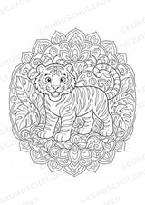 Tiger Mandalas Ausmalbilder – Tiere – 15 Malvorlagen – Materialseite 2