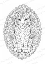 Tiger Mandalas Ausmalbilder – Tiere – 15 Malvorlagen – Materialseite 3