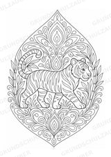 Tiger Mandalas Ausmalbilder – Tiere – 15 Malvorlagen – Materialseite 4