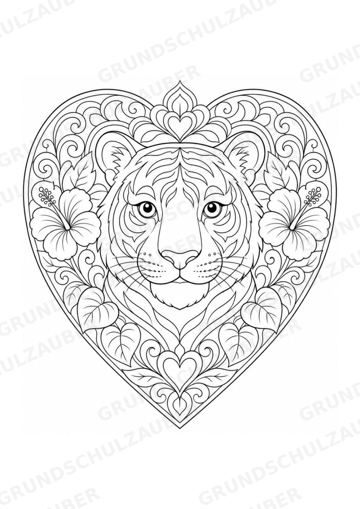 Tiger Mandalas Ausmalbilder – Tiere – 15 Malvorlagen – Materialseite 5