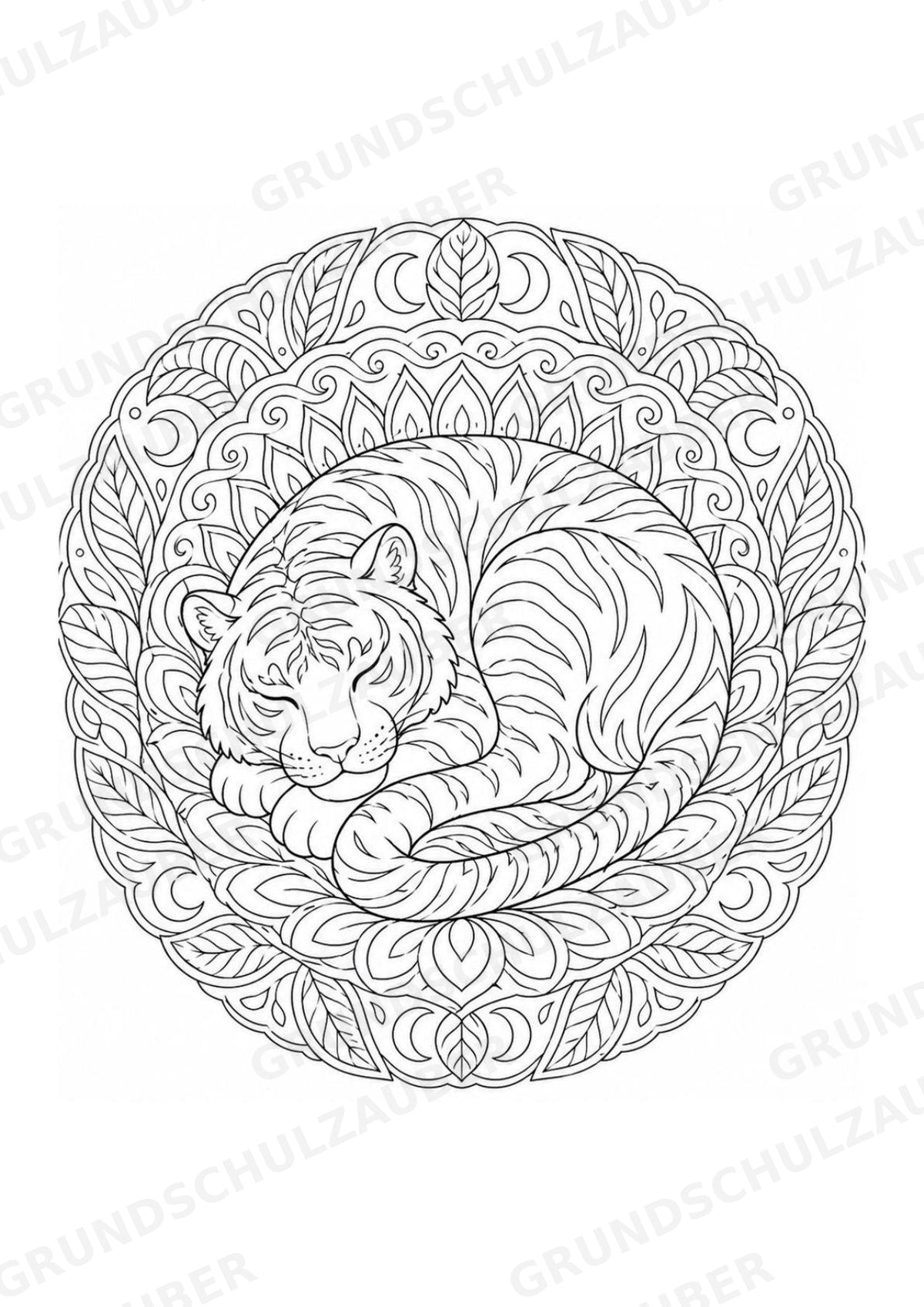 Tiger Mandalas Ausmalbilder – Tiere – 15 Malvorlagen – Materialseite 10