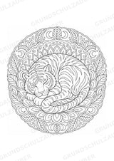 Tiger Mandalas Ausmalbilder – Tiere – 15 Malvorlagen – Materialseite 10