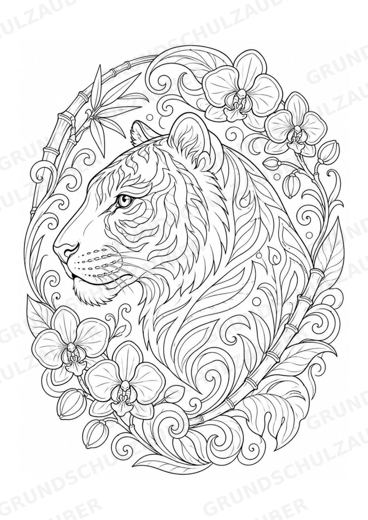 Tiger Mandalas Ausmalbilder – Tiere – 15 Malvorlagen – Materialseite 11