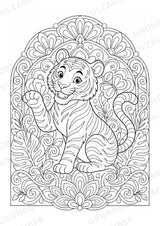 Tiger Mandalas Ausmalbilder – Tiere – 15 Malvorlagen – Materialseite 13