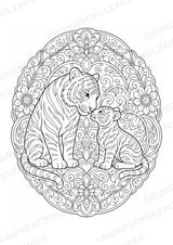 Tiger Mandalas Ausmalbilder – Tiere – 15 Malvorlagen – Materialseite 14