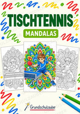 Tischtennis Mandalas Ausmalbilder – Sport – 15 Malvorlagen – Cover