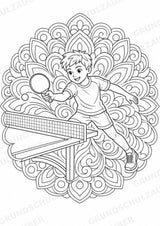 Tischtennis Mandalas Ausmalbilder – Sport – 15 Malvorlagen – Materialseite 2