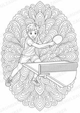 Tischtennis Mandalas Ausmalbilder – Sport – 15 Malvorlagen – Materialseite 3