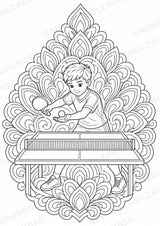 Tischtennis Mandalas Ausmalbilder – Sport – 15 Malvorlagen – Materialseite 4