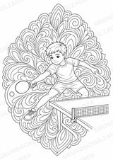 Tischtennis Mandalas Ausmalbilder – Sport – 15 Malvorlagen – Materialseite 8