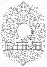 Tischtennis Mandalas Ausmalbilder – Sport – 15 Malvorlagen – Materialseite 12