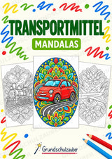 Transportmittel Mandalas Ausmalbilder – Sport – 15 Malvorlagen – Cover