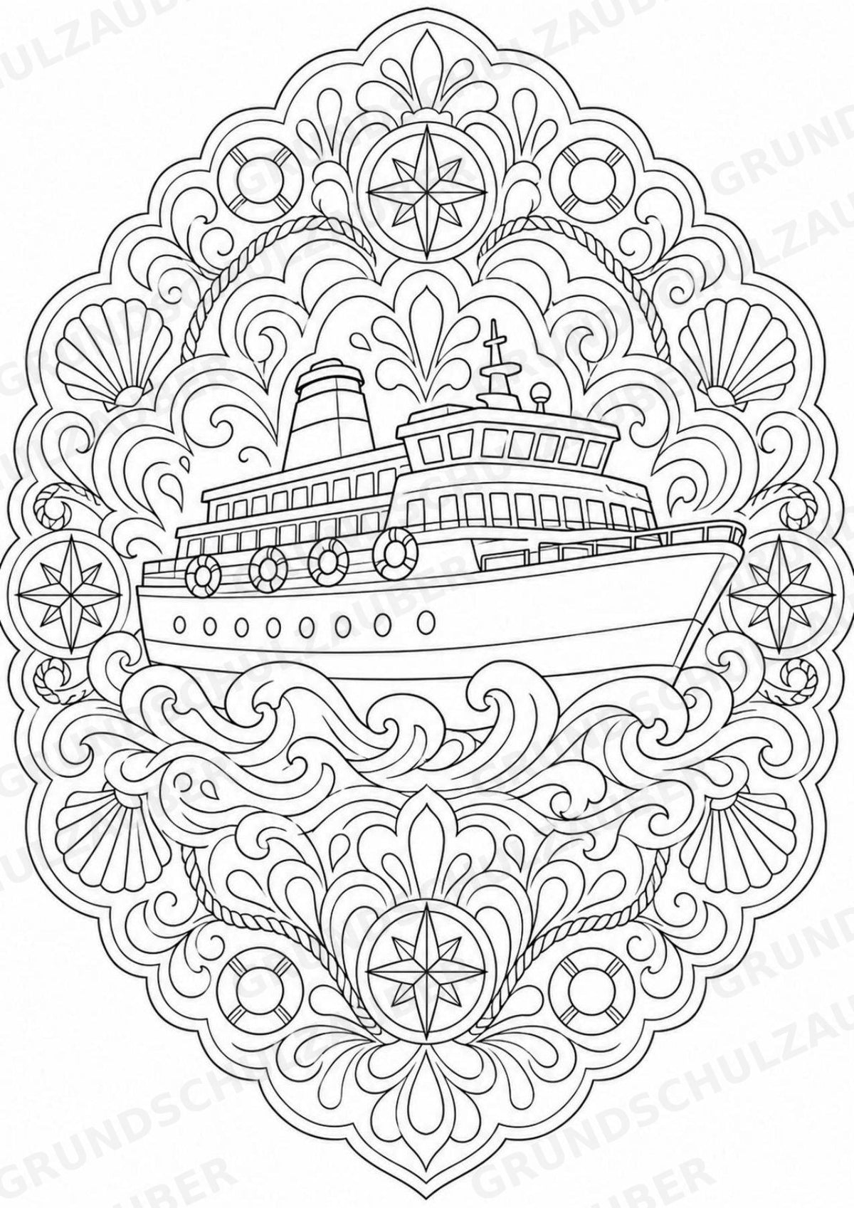 Transportmittel Mandalas Ausmalbilder – Sport – 15 Malvorlagen – Materialseite 16
