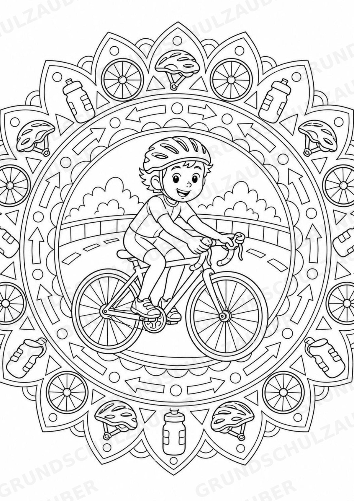 Triathlon Mandalas Ausmalbilder – Sport – 15 Malvorlagen – Materialseite 3