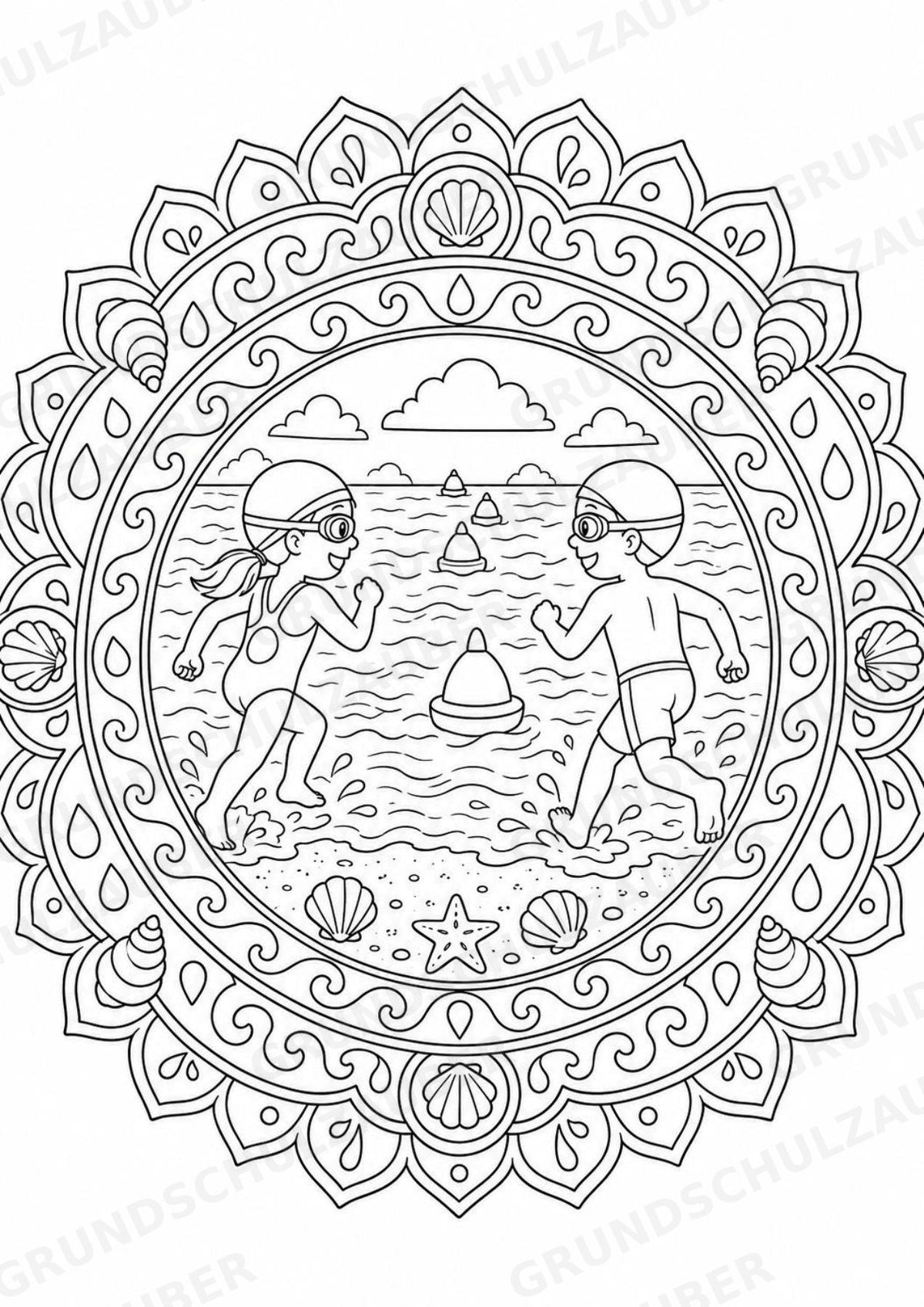 Triathlon Mandalas Ausmalbilder – Sport – 15 Malvorlagen – Materialseite 7