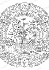 Triathlon Mandalas Ausmalbilder – Sport – 15 Malvorlagen – Materialseite 8