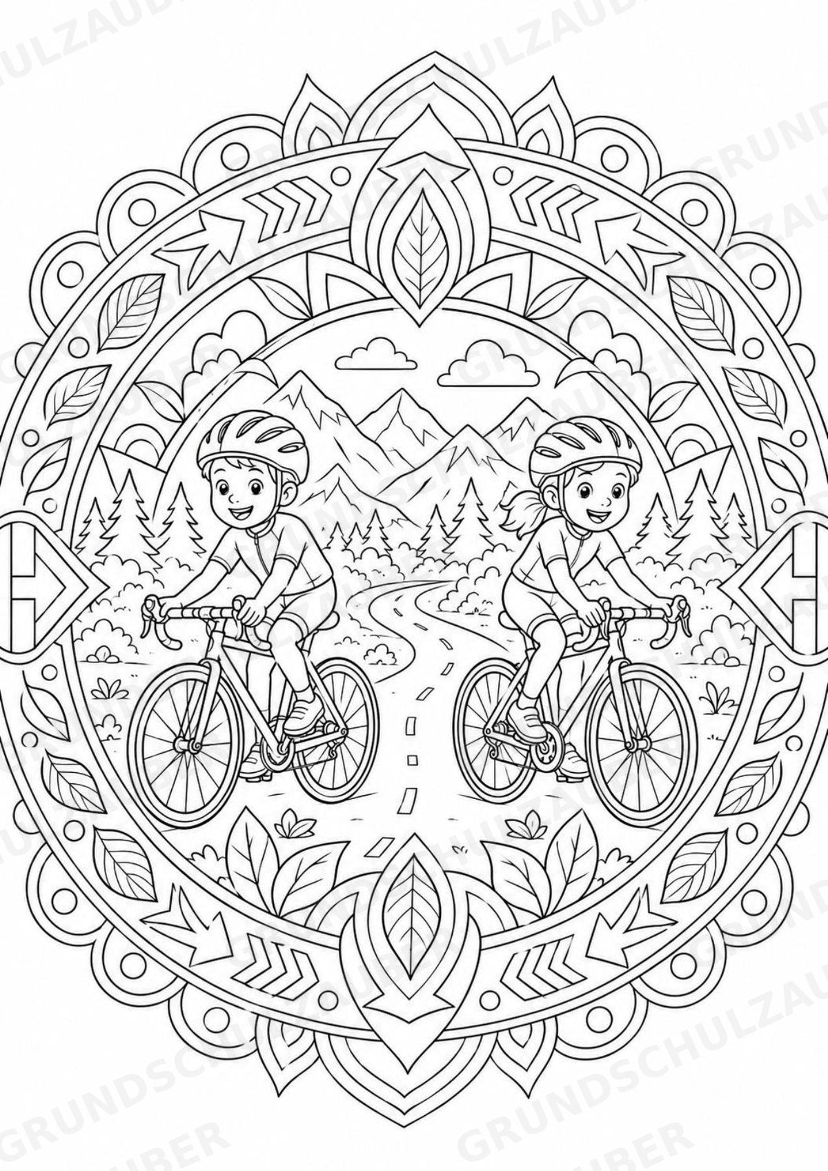 Triathlon Mandalas Ausmalbilder – Sport – 15 Malvorlagen – Materialseite 11