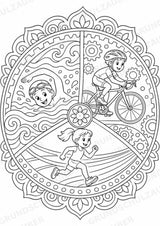 Triathlon Mandalas Ausmalbilder – Sport – 15 Malvorlagen – Materialseite 13