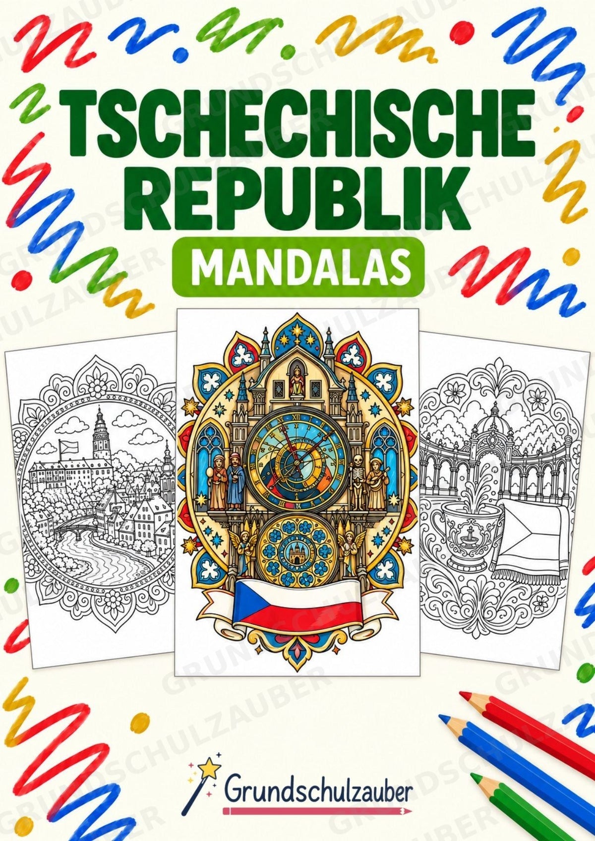 Tschechische Republik Mandalas Ausmalbilder – Länder und Kulturen – 15 Malvorlagen – Cover