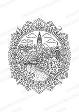 Tschechische Republik Mandalas Ausmalbilder – Länder und Kulturen – 15 Malvorlagen – Materialseite 4
