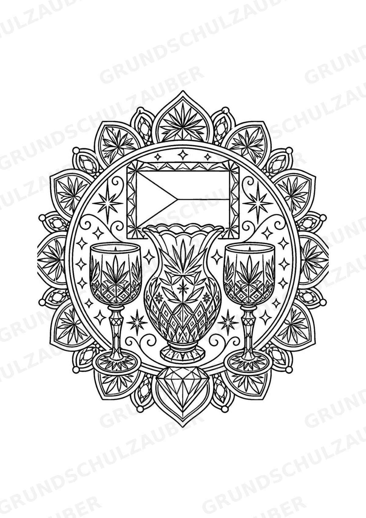 Tschechische Republik Mandalas Ausmalbilder – Länder und Kulturen – 15 Malvorlagen – Materialseite 6