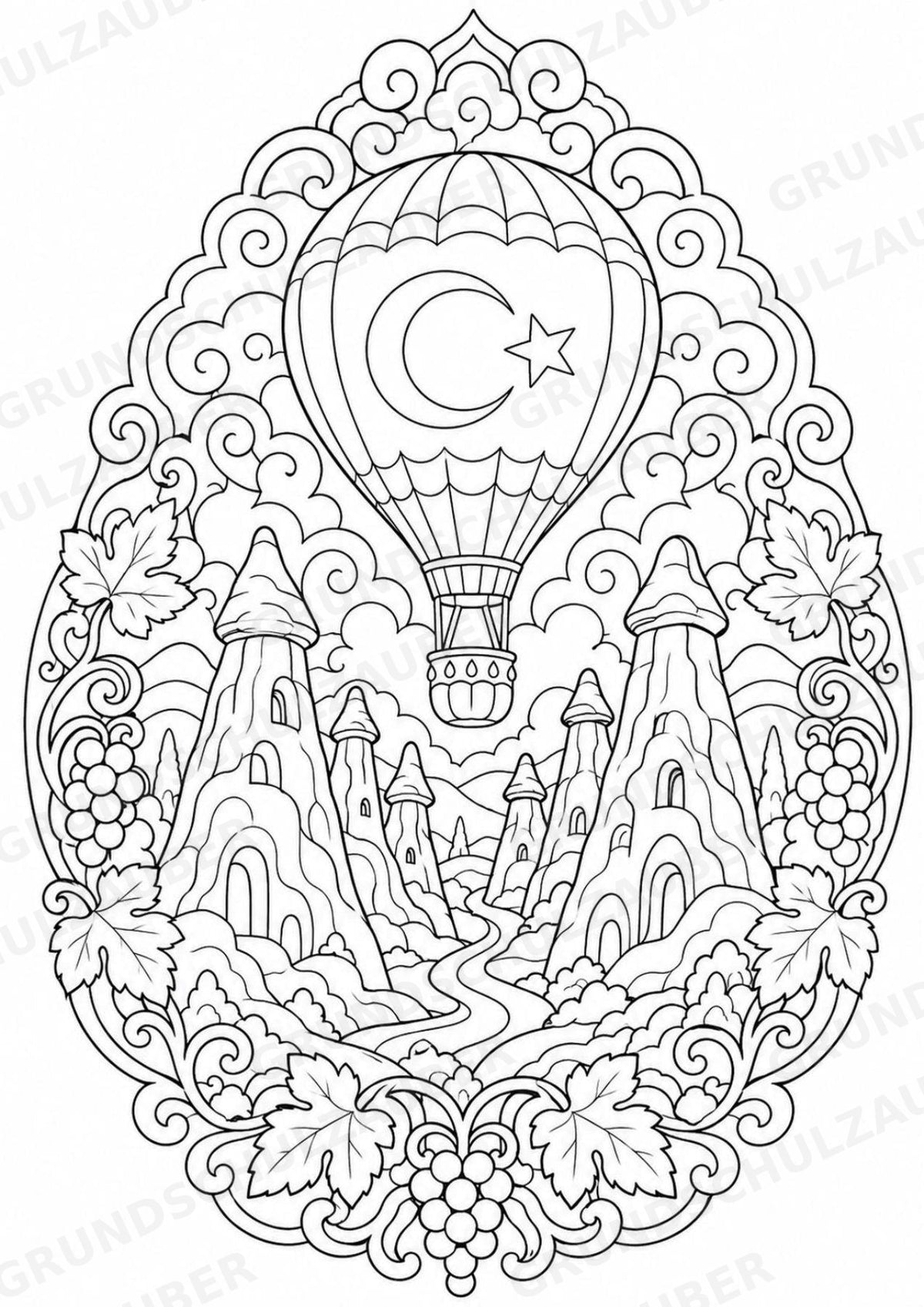 Türkei Mandalas Ausmalbilder – Länder und Kulturen – 15 Malvorlagen – Materialseite 3