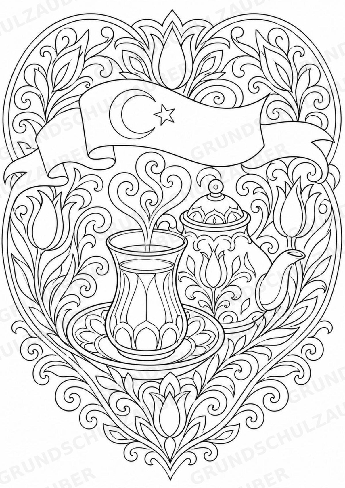 Türkei Mandalas Ausmalbilder – Länder und Kulturen – 15 Malvorlagen – Materialseite 4