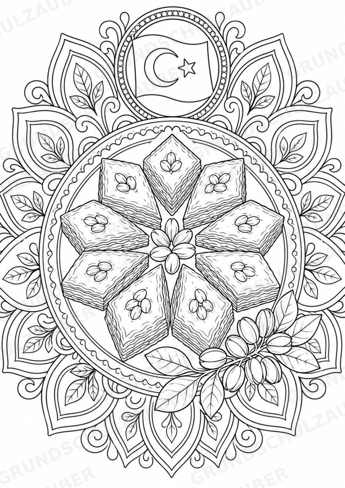 Türkei Mandalas Ausmalbilder – Länder und Kulturen – 15 Malvorlagen – Materialseite 8