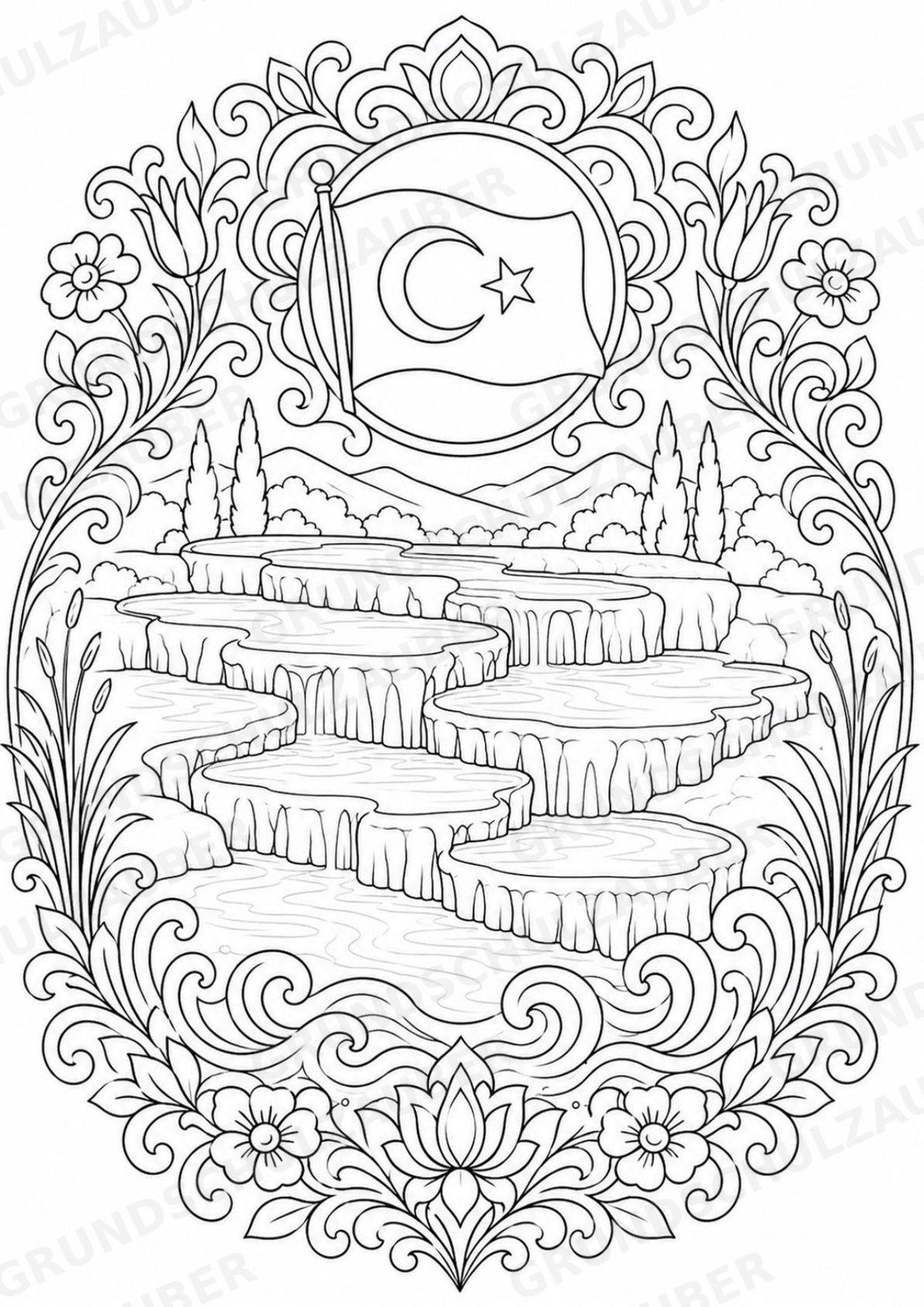 Türkei Mandalas Ausmalbilder – Länder und Kulturen – 15 Malvorlagen – Materialseite 11