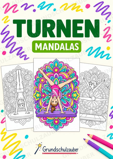 Turnen Mandalas Ausmalbilder – Sport – 15 Malvorlagen – Cover