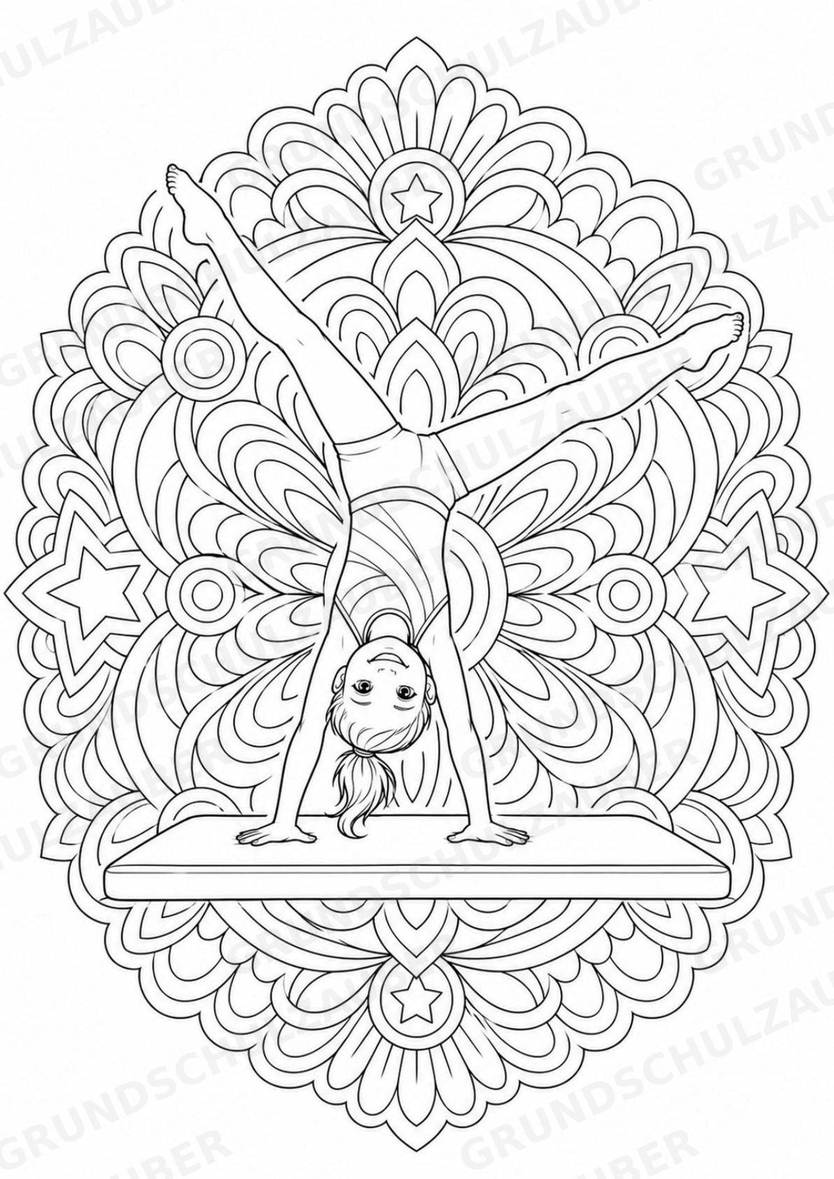 Turnen Mandalas Ausmalbilder – Sport – 15 Malvorlagen – Materialseite 3