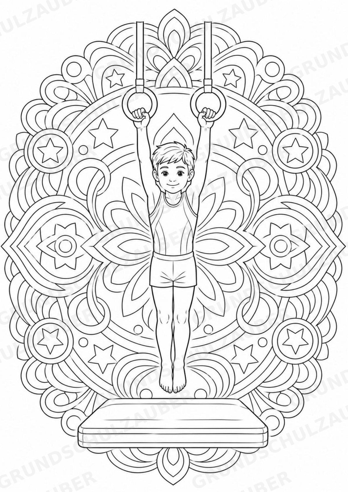 Turnen Mandalas Ausmalbilder – Sport – 15 Malvorlagen – Materialseite 7