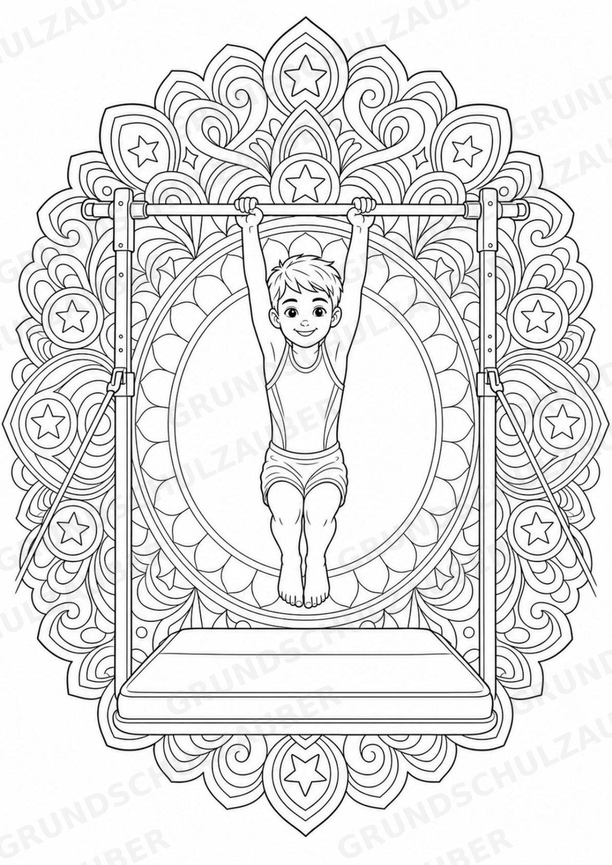 Turnen Mandalas Ausmalbilder – Sport – 15 Malvorlagen – Materialseite 9
